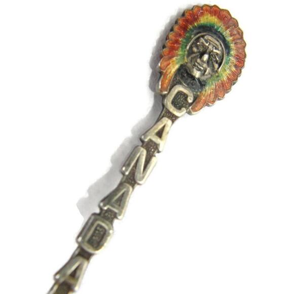 Vintage BM Co. Souvenir Spoon 925 Sterling Silver Canada Indian Head - Picture 14 of 14